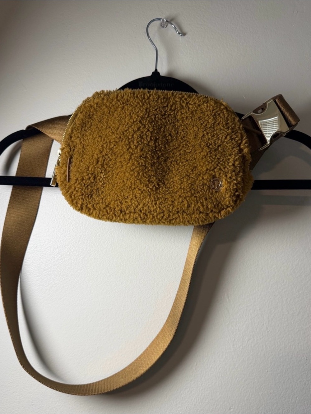 lululemon athletica Mustard Faux Shearling Crossbody Belt Bag